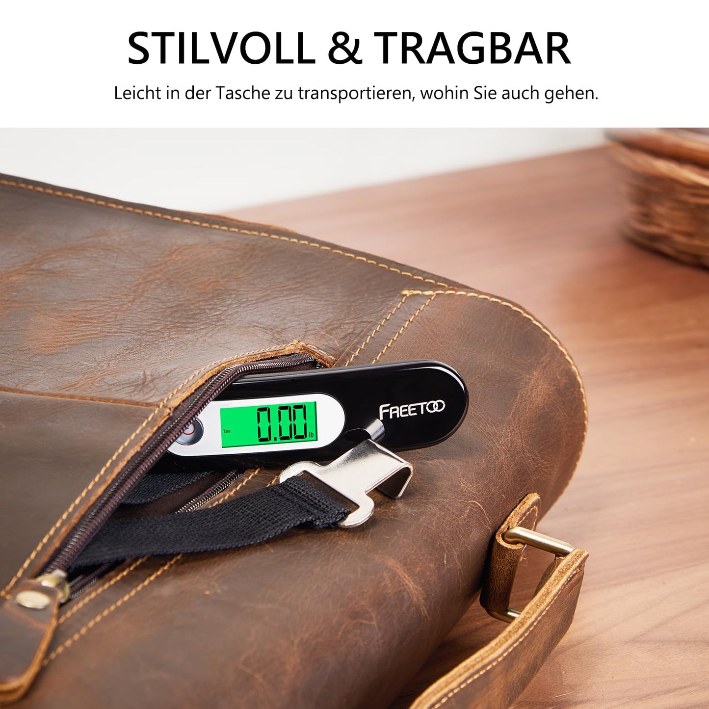 Gepäckwaage Tragbare Digitale Kofferwaage Lcd-Anzeige Mit Hintergrundbeleuchtung Tara-Funktion Praktisch Für Reisen/Familienleben Bis 50KG (Schwarz)