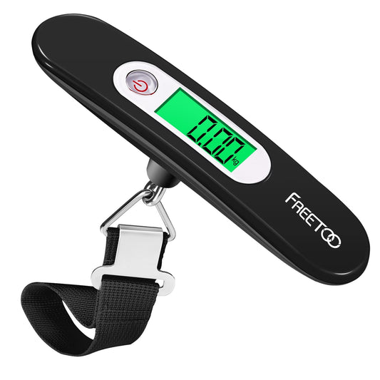 Gepäckwaage Tragbare Digitale Kofferwaage Lcd-Anzeige Mit Hintergrundbeleuchtung Tara-Funktion Praktisch Für Reisen/Familienleben Bis 50KG (Schwarz)