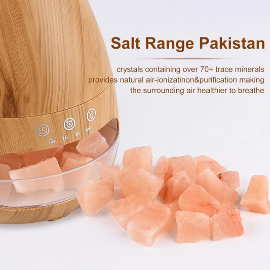 2-In-1 Aroma Diffuser & Salt Range Pakistan Leuchte,  Aroma Diffuser Mit Flammen Effekt, 200 Ml Befeuchter, Diffusor Für Ätherische Öle, Aromatherapie Düfte Luftbefeuchter Mit 2-Helligkeit